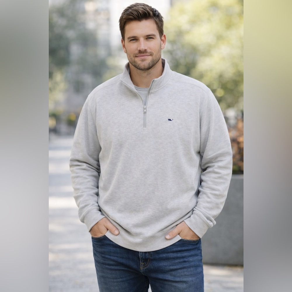 Vineyard Vines Men's Zip-Up Gray Sweater XXL, NWT